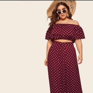 Polka dot skirt set